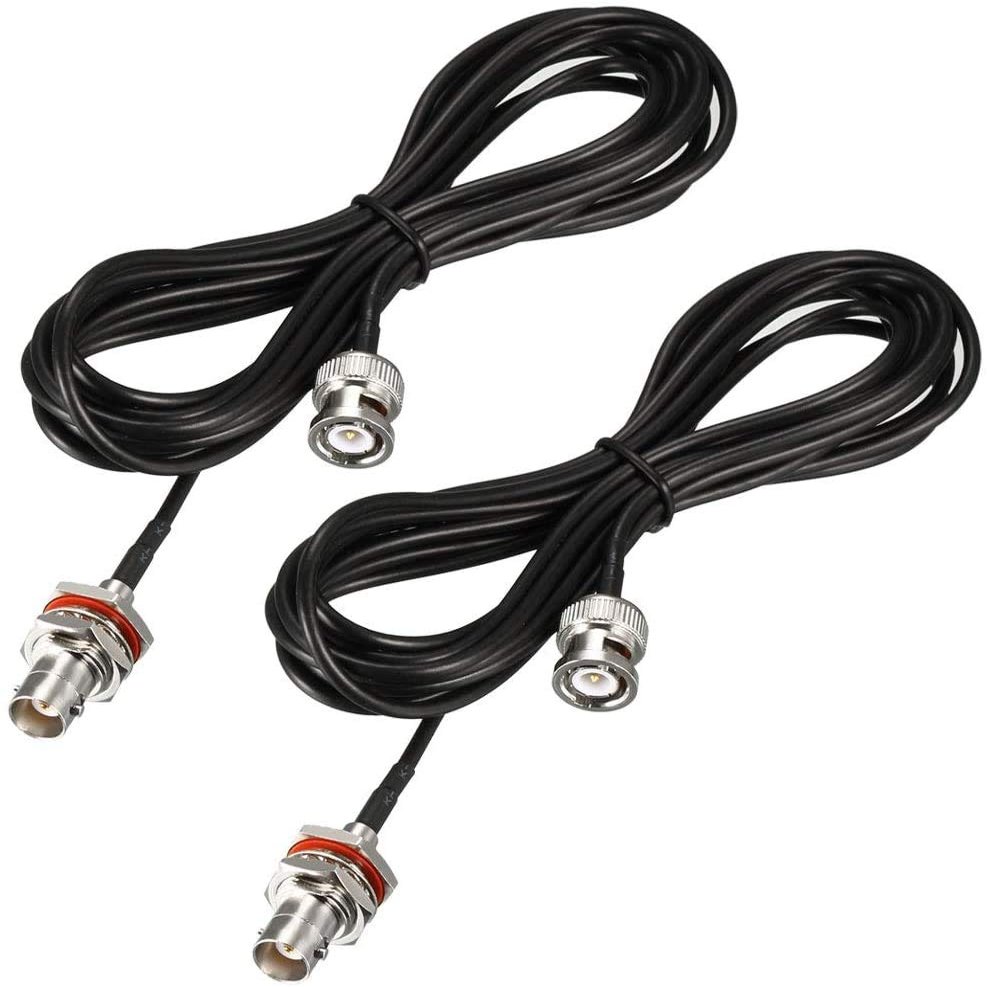 Fielect RG316 Brass Plastic and Metal Antenna Extension Coax Cable Black High Frequency Resistance 50 Ohm 1Pcs 1.83m BNC Male Right Angle to SMA Male Right Angle