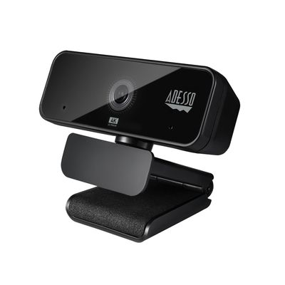 Adesso Cybertrack H6 4K Ultra HD USB Webcam with Built-in Dual Microphone & Privacy Shutter Cover, Black