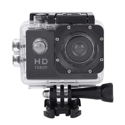 Action Camera 1080P 30fps 12MP, 30M Sports Cam 2 Inch with Accessories for Vlogging Diving Skiing Black