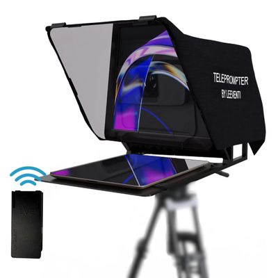 Leeventi Teleprompter 4.0 12" Compatible with iPad, Tablet, Smartphone and DSLR Camera, Remote or App Control, Compatible with Android and iOS, Ideal for Video Recording, Aluminum Alloy