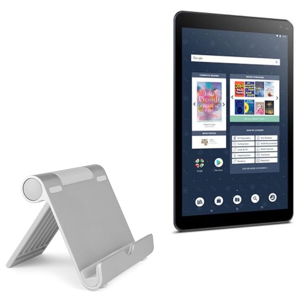 BoxWave Stand and Mount Compatible With Barnes & Noble Nook Tablet (10.1 in) - VersaView Aluminum Stand, Portable, Multi Angle Viewing Sturdy