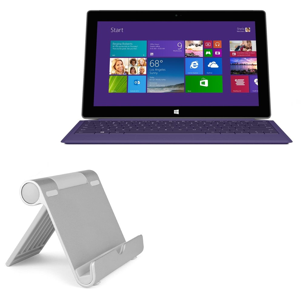 BoxWave Stand and Mount Compatible with Microsoft Surface 2 - VersaView Aluminum Stand, Portable, Multi Angle Viewing Sturdy