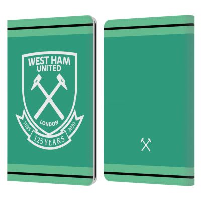 Head Case Designs Officially Licensed West Ham United FC Home Goalkeeper 2020/21 Crest Kit Leather Wallet Case Compatible with Kindle Paperwhite 1/2 / 3