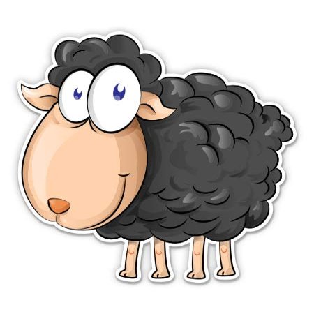 Black Sheep - 3" Vinyl Sticker - for Car Laptop Water Bottle Phone - Waterproof Decal