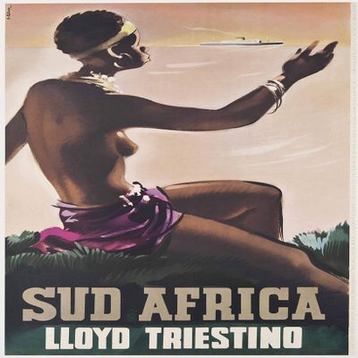 South Africa Lloyd Triestino Poster Reproduction / Format 50 x 70 cm Paper 300 g Digital HD Possible to Visit Us (Shop: Display.FR)