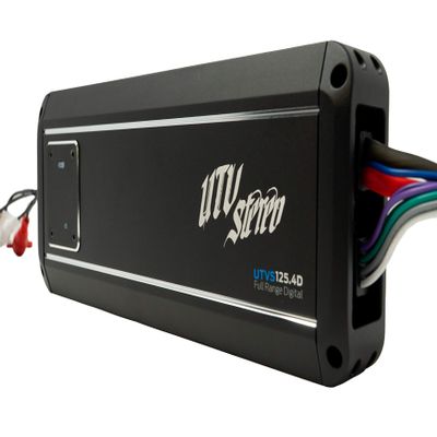 UTV Stereo Signature Series - 4 Channel Marine Amplifier UTVS125.4D Amp Made for UTV's - w/Clipping Indicators, EZ Connectors and Easy to Tune