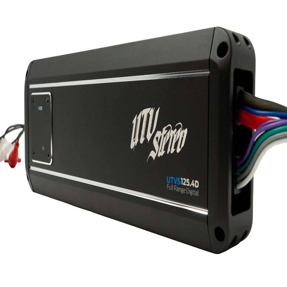 UTV Stereo Signature Series - 4 Channel Marine Amplifier UTVS125.4D Amp Made for UTV's - w/Clipping Indicators, EZ Connectors and Easy to Tune