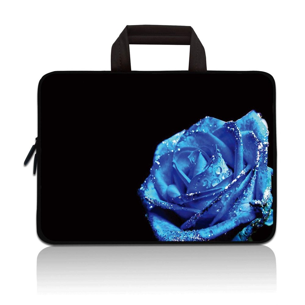 11" 11.6" 12" 12.1" 12.5" inch Laptop Carrying Bag Chromebook Case Notebook Ultrabook Bag Tablet Cover Neoprene Sleeve Fit Apple MacBook Air Samsung Google Acer HP DELL Lenovo Asus(Blue Rose)