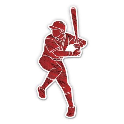 Baseball Player - 3" Vinyl Sticker - for Car Laptop Water Bottle Phone - Waterproof Decal