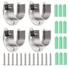 OwnMy 4 Packs Closet Rod End Supports Brackets 1-1/2" Diameter, Silver view 1