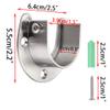 OwnMy 4 Packs Closet Rod End Supports Brackets 1-1/2" Diameter, Silver view 2