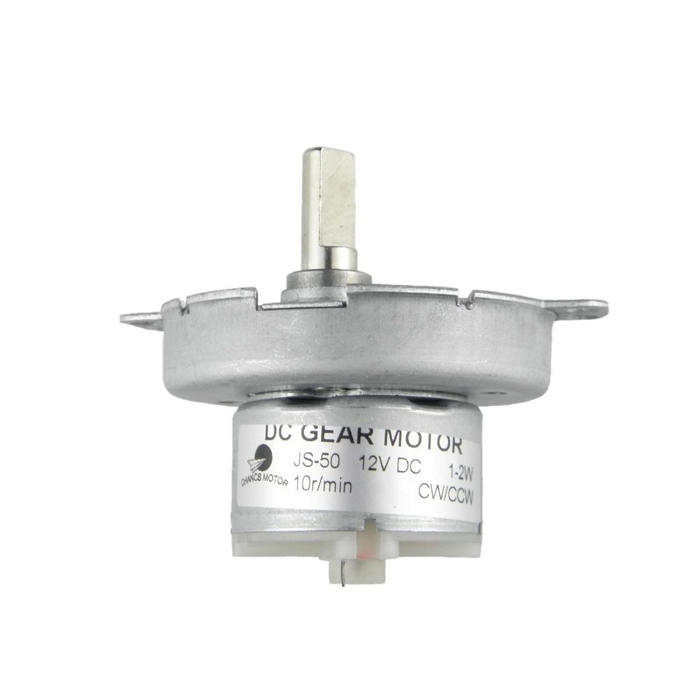 CHANCS DC 12V JS-50 10RPM D-Shaft CW/CCW Gear Synchro Motor Slow Speed Motor Electric Gear Box