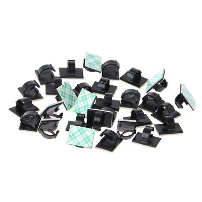 30Pcs Self Adhesive Cable Clips, Plastic Wire Clips Wire Clamps for Electric Wires (Black)