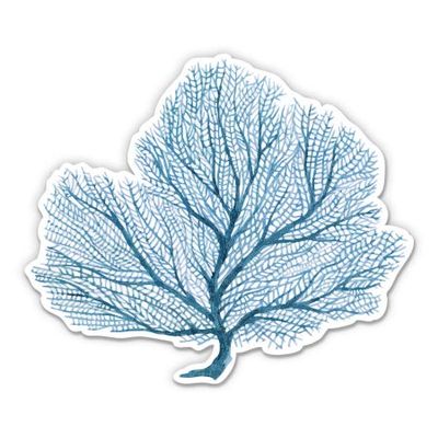 Blue Coral - 3" Vinyl Sticker - for Car Laptop Water Bottle Phone - Waterproof Decal