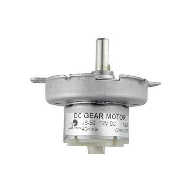 CHANCS Gear Synchro Motor DC 12V JS-50 40RPM Slow Speed D-Shaft CW/CCW POM Plastic Gear Gearbox Speed Reduction