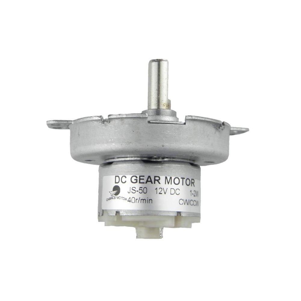CHANCS Gear Synchro Motor DC 12V JS-50 40RPM Slow Speed D-Shaft CW/CCW POM Plastic Gear Gearbox Speed Reduction