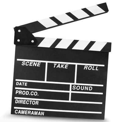 KISEER 12"x11" Movie Film Clap Board Wooden Movie Clapboard Film Clapper Board (Black)