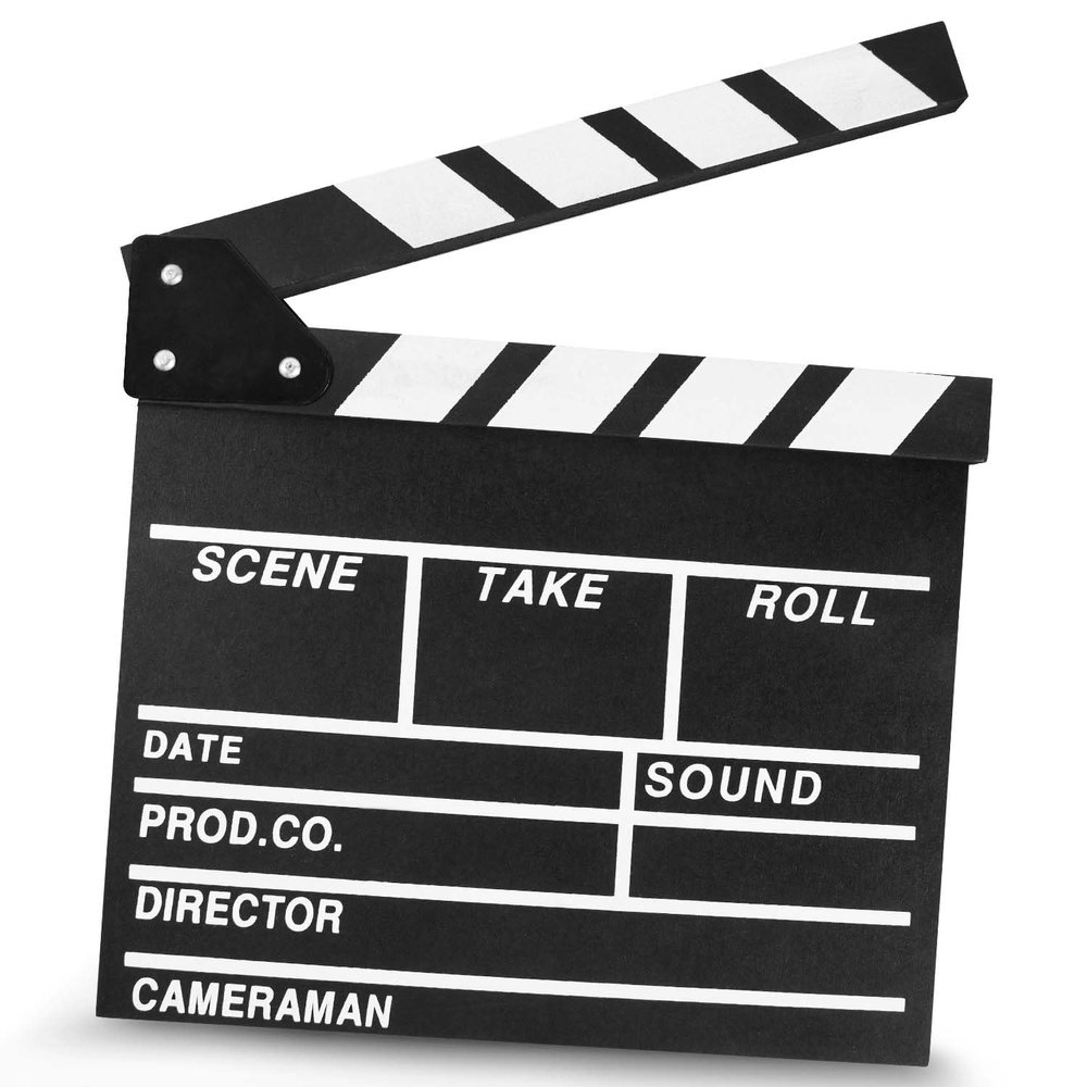 KISEER 12"x11" Movie Film Clap Board Wooden Movie Clapboard Film Clapper Board (Black)