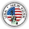 1x USA NEW YORK Round Vinyl Waterproof Sticker - 5cm / 2inches view 1