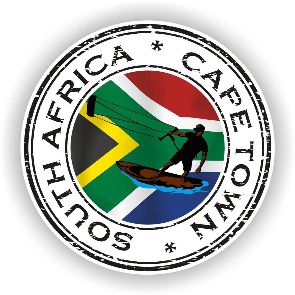 1x South Africa Cape Town 02 Round Vinyl Waterproof Sticker - 5cm / 2inches