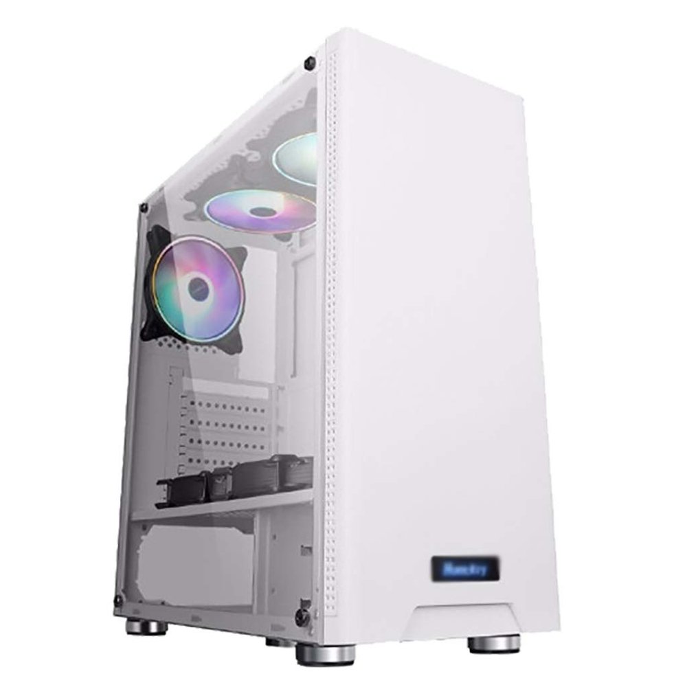 HDYD White Gaming Case,Mid-Tower PC Gaming Case ATX/M-ATX/ITX - Front I/O USB 3.0 Port - Acrylic Side Panel - 7 Fan Position - Water-Cooling Ready