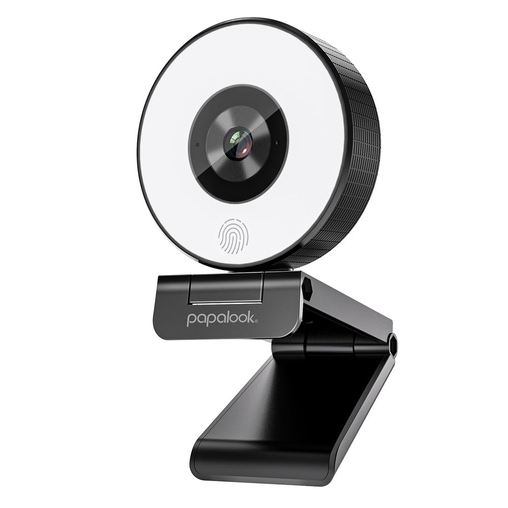 papalook 2K Webcam with Light and Privacy Cover, PA552 Full HD Streaming Web Camera with Dual Microphones, Plug and Play USB Computer Webcam for PC Laptop Desktop, Mac Zoom Skype Teams