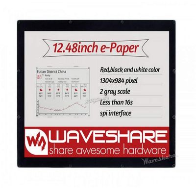 12.48 inch e-Paper E-Ink Display Module (B) 1304984 Resolution Red/Black/White Three-Color SPI Interface Wide Viewing Angle for Raspberry Pi 4 3/STM32/ESP32 @XYGStudy