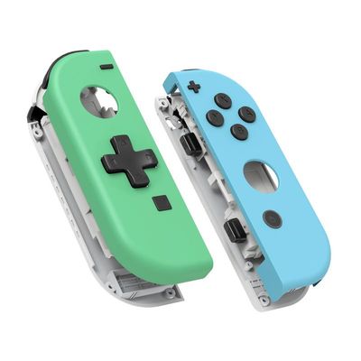 eXtremeRate Mint Green & Heaven Blue DIY Housing (D-Pad Version) with Full Buttons for Joycon Handheld Controller, Replacement Shell for Nintendo Switch & Switch OLED [Only The Shell, NOT The Joycon]