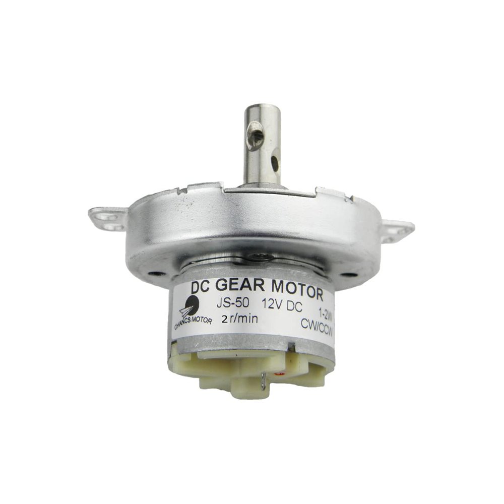 CHANCS JS-50 12V DC 2RPM Slow Speed Motor CW/CCW Gear Electric Motor Brushed Mini DC Gear Motor