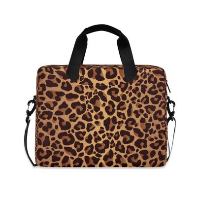 Laptop Case Animal Leopard Print Laptops Sleeve Shoulder Messenger Bag Briefcase Notebook Computer Tablet Bags with Strap Handle for Women Man Boys Girls 16 Inch