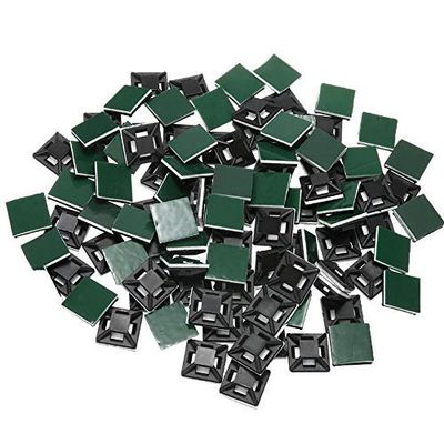 100Pcs Cable Base 12.512.5mm Self Adhesive Cable Wire Zip Tie Mounts Bases Wall Holder Fixing Seat Clamps