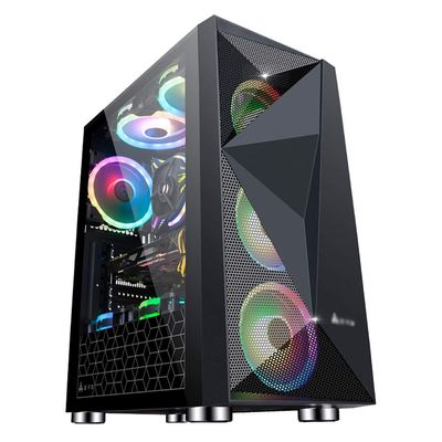HDYD Gaming Case,Mid-Tower PC Gaming Case ATX/M-ATX/ITX - Front I/O USB 3.0 Port -Tempered Glass Side Panel - 8 Fan Position - Water-Cooling Ready