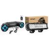 Pyle Marine ATV Bluetooth Speakers (800W) + Nilight 12" 72W LED Light Bar view 1