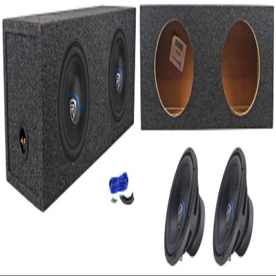 (2) Rockville K5 W10K5S4 10" 1200 Watt Car Subwoofers+Sealed Sub Box Enclosure