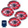 Memphis Audio LED Marine Speaker Pack: 2 Pairs of MXA69L 6x9 Marine Grade, Included Black and White Grills with RGB LED - 2 Pair view 1
