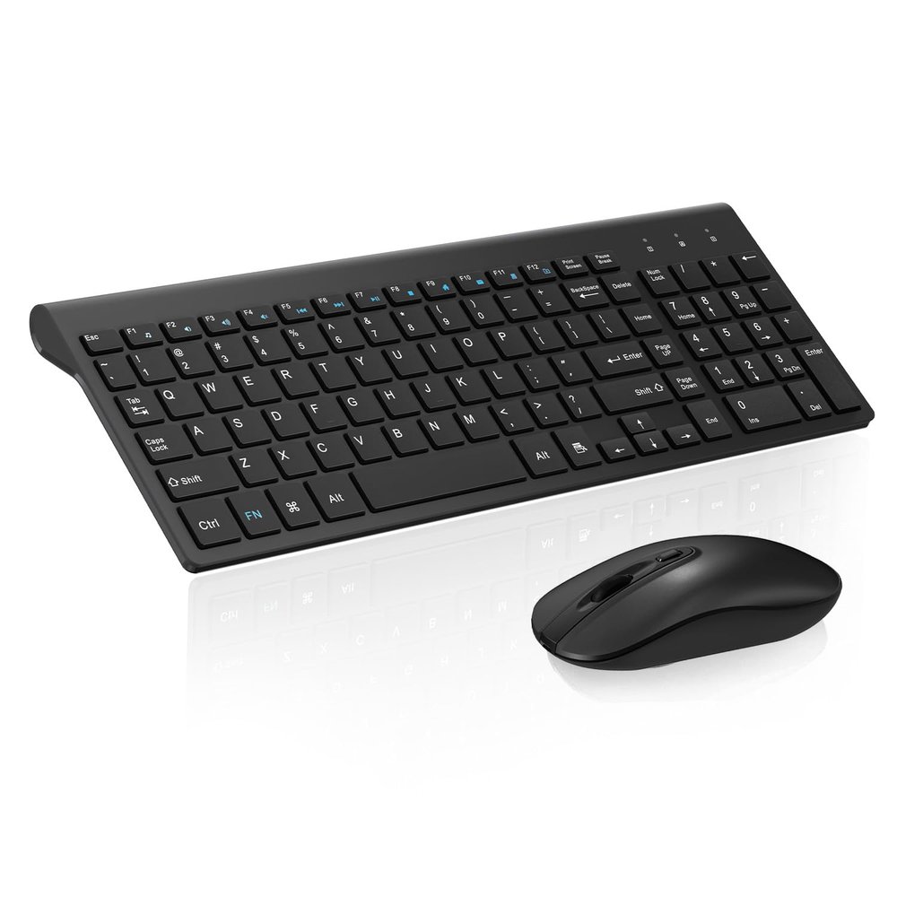 cimetech EasyTyping KF10 Wireless Keyboard and Mouse Combo, [Silent Scissor Switch Keys][Labor-Saving Keys]Ultra Slim Wireless Computer Keyboard and Mouse, Easy Setup for PC/Laptop/Mac/Windows - Black