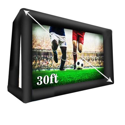 30 FT Outdoor Inflatable Projector Movie Screen-for Outdoor Parties- Front and Rear Viewing Supported-Includes Inflation Fan, Tie-DownsRepair Kits and Storage Bag (30)