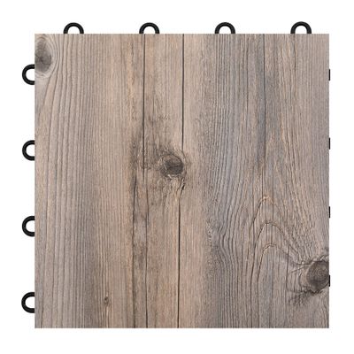 IncStores 3/8" Thick Snap Together Dance Flooring - 12"x12" Printed Vinyl Dance Floor for Practice & Performance - Barnwood - 1 Tile Pack