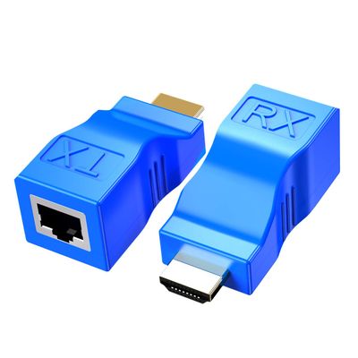 HDMI Repeater, 2 PCS HDMI Extender Transmitter and Receiver Network RJ45 Over Cat 5e / 6 1080p with Built-in Thunder Protection Circuit