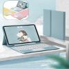 PODITAGI for iPad iPad5/iPad6/iPad Air/Air2/Pro9.7 inch Keyboard Case with TouchpadFashion Round Key Built-in Pencil Holder Bluetooth Wireless Keyboard(iPad5/iPad6/iPad Air/Air2/Pro9.7, Fog Blue) view 1