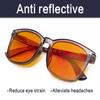 Blue Blocking Reading Glasses with Orange Lens - Square Computer Readers Women (Grey,+1.00) view 2