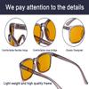 Blue Blocking Reading Glasses with Orange Lens - Square Computer Readers Women (Grey,+1.00) view 3