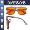 Blue Blocking Reading Glasses with Orange Lens - Square Computer Readers Women (Grey,+1.00) view 4