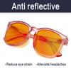 Blue Blocking Reading Glasses with Orange Lens - Square Computer Readers Women (Pink,+1.50) view 2