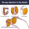 Blue Blocking Reading Glasses with Orange Lens - Square Computer Readers Women (Pink,+1.50) view 3