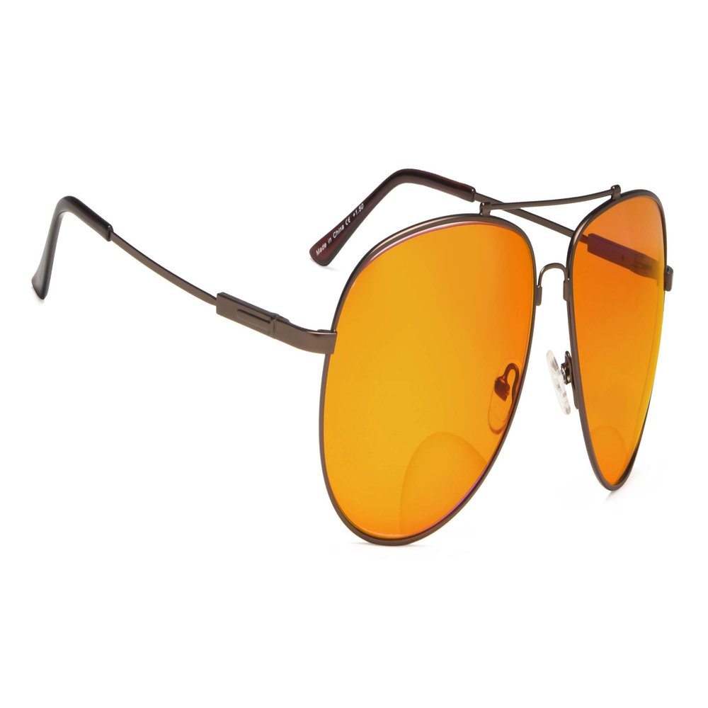 Bifocal Blue Light Blocking Computer Reading Glasses with Orange Tinted Filter Lens for Sleep Better (Brown,+1.50)