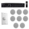 Rockville Commercial Audio Bundle: RCS80-1 60W 70V Bluetooth Amplifier, (8) CCL6T White 6" Ceiling Speakers, VOL70100 100W Wall Volume Control, 10-Items view 1