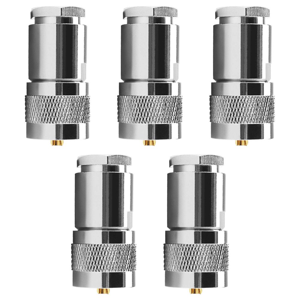 Micro Traders 5Pcs PL259 Cable Clamp Compression Plug Coaxial Adapter for 7D-FB RG213 RG214 LMR400 RG8X