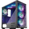 MUSETEX Phantom Black ATX Mid-Tower Case, 6 RGB Fans USB3.0 Honeycomb Airflow 2 Tempered Glass Panels, Gaming PC Case Computer Chassis 907-W6 view 1