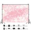 DORCEV 12x8ft Pink Snowflake Scene Photography Backdrop for Baby Shower Birthday Party Background White Pink Snowflake Blurry Bokeh Cake Table Banner Decoration Photo Shoot Studio Props view 2